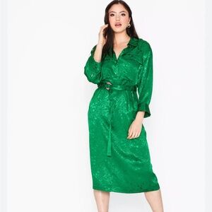TIGER OF SWEDEN green silky shirt dress size 34